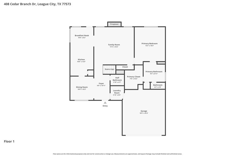 2,355/Mo, 408 Cedar Branch Dr League City, TX 77573 Floor Plan View