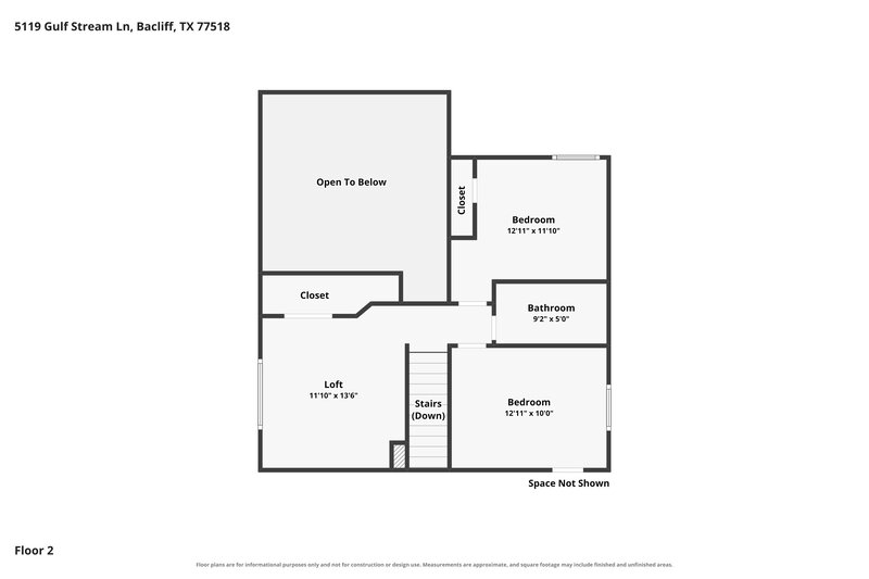 2,230/Mo, 5119 Gulf Stream Ln Bacliff, TX 77518 Floor Plan View 2