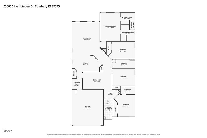 2,295/Mo, 23006 Silver Linden Ct Tomball, TX 77375 Floor Plan View