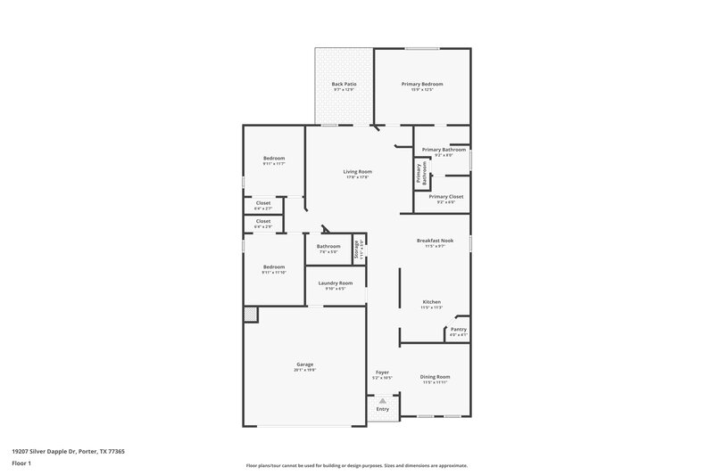 1,715/Mo, 19207 Silver Dapple Dr Porter, TX 77365 Floor Plan View