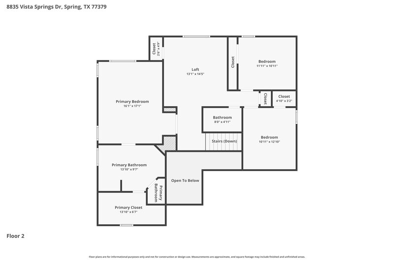 2,705/Mo, 8835 Vista Springs Dr Spring, TX 77379 Floor Plan View 2