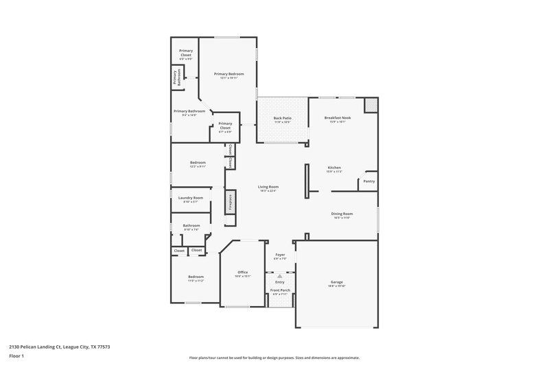 2,605/Mo, 2130 Pelican Landing Ct League City, TX 77573 Floor Plan View