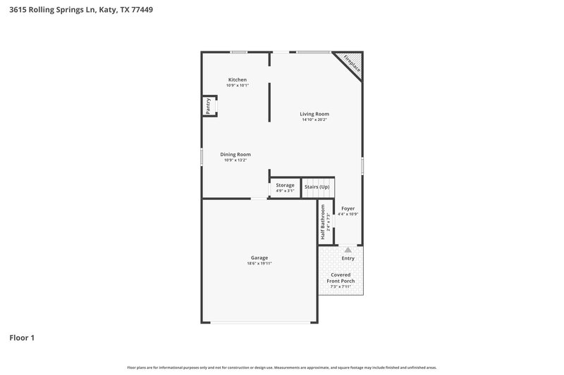2,140/Mo, 3615 Rolling Springs Ln Katy, TX 77449 Floor Plan View 2