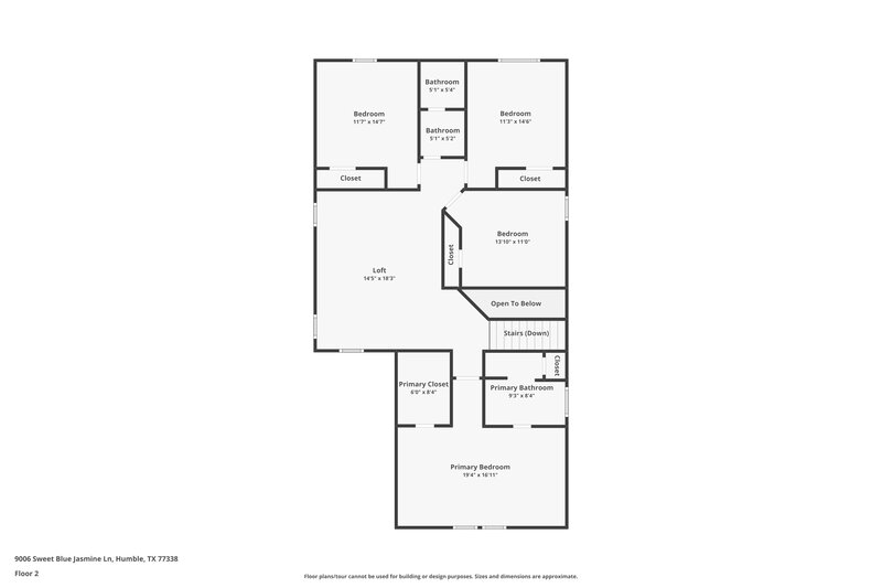 2,445/Mo, 9006 Sweet Blue Jasmine Ln Humble, TX 77338 Floor Plan View 2