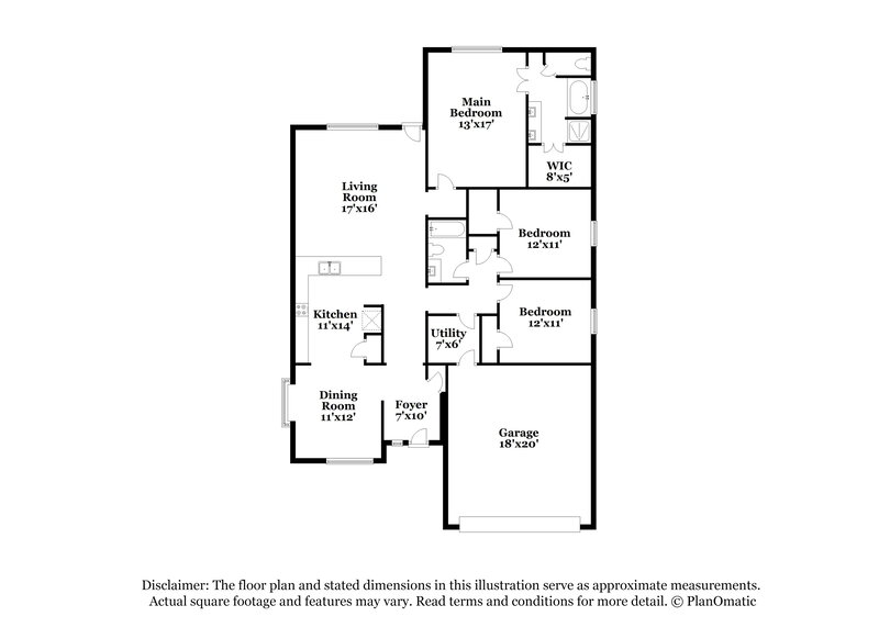 2,170/Mo, 614 Companion Dr Crosby, TX 77532 Floorplan View