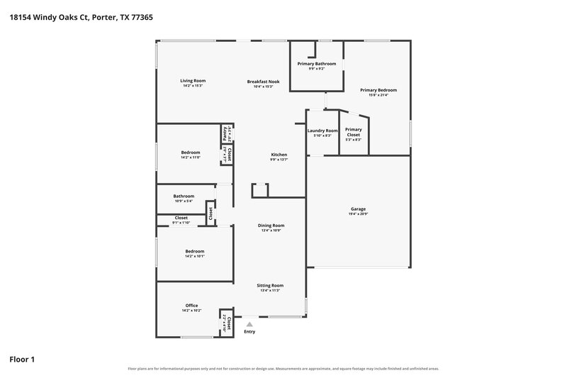 2,065/Mo, 18154 Windy Oaks Ct Porter, TX 77365 Floor Plan View
