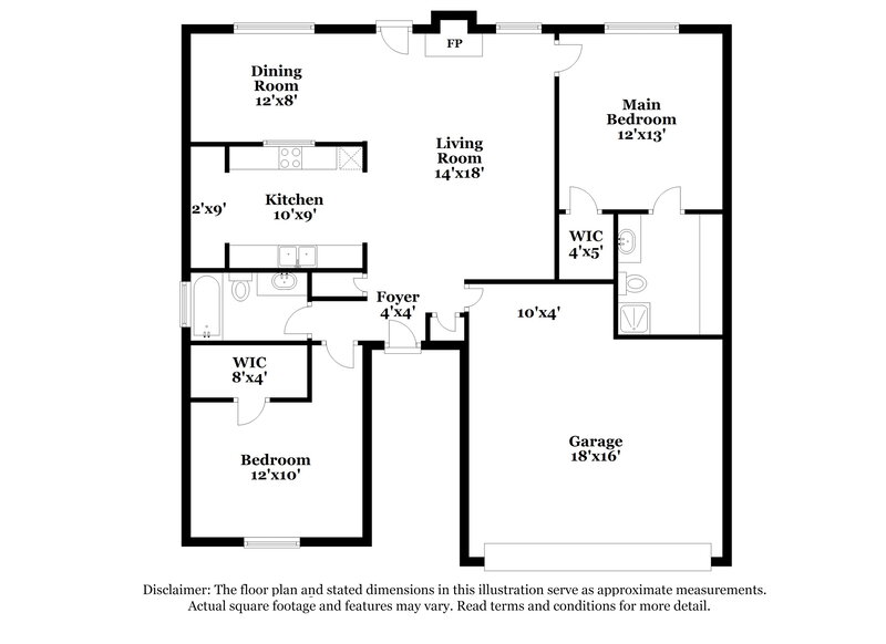 1,865/Mo, 3222 Rocky Crest Dr Katy, TX 77449 Floor Plan View