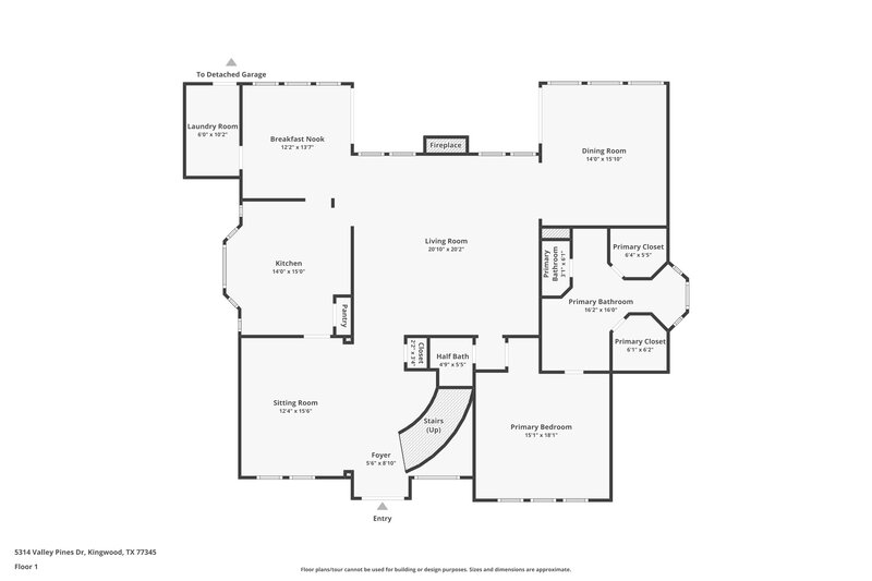 2,525/Mo, 5314 Valley Pines Dr Kingwood, TX 77345 Floor Plan View