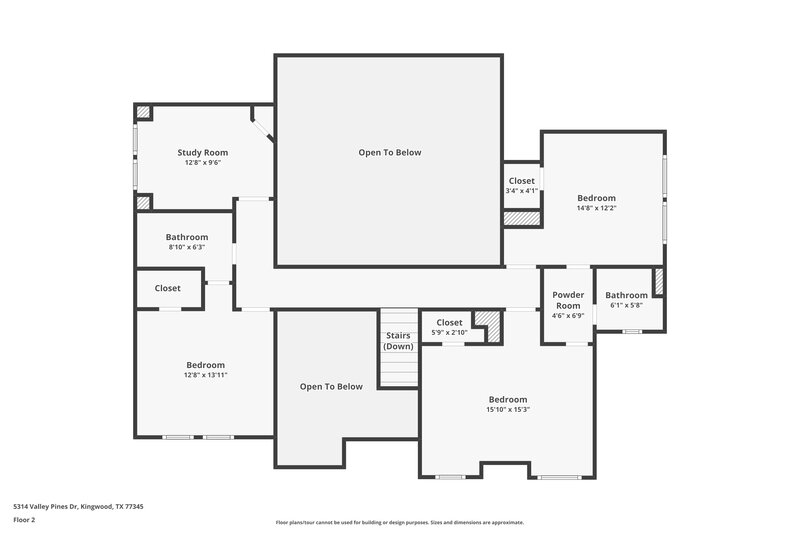 2,525/Mo, 5314 Valley Pines Dr Kingwood, TX 77345 Floor Plan View 2