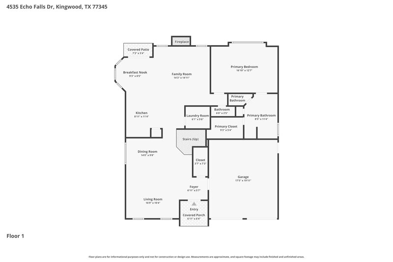 2,245/Mo, 4535 Echo Falls Dr Kingwood, TX 77345 Floor Plan View