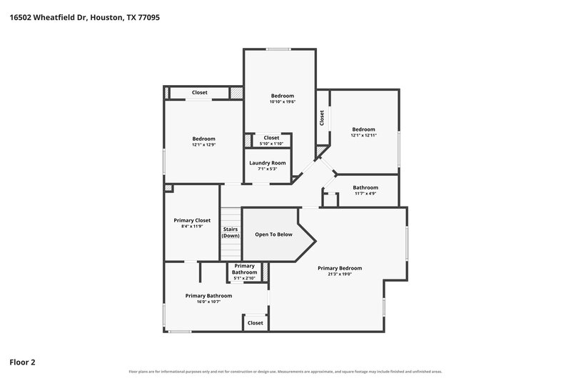 2,340/Mo, 16502 Wheatfield Dr Houston, TX 77095 Floor Plan View 2