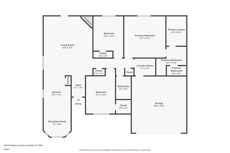 1,800/Mo, 18718 Timbers Trace Dr Humble, TX 77346 Floor Plan View