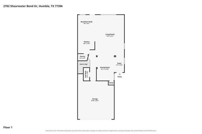 1,900/Mo, 2702 Shearwater Bend Dr Humble, TX 77396 Floor Plan View