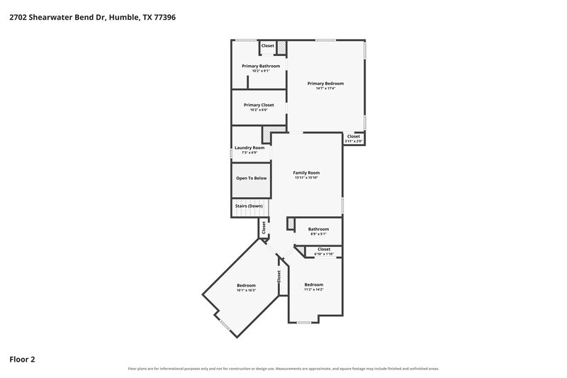 1,900/Mo, 2702 Shearwater Bend Dr Humble, TX 77396 Floor Plan View 2