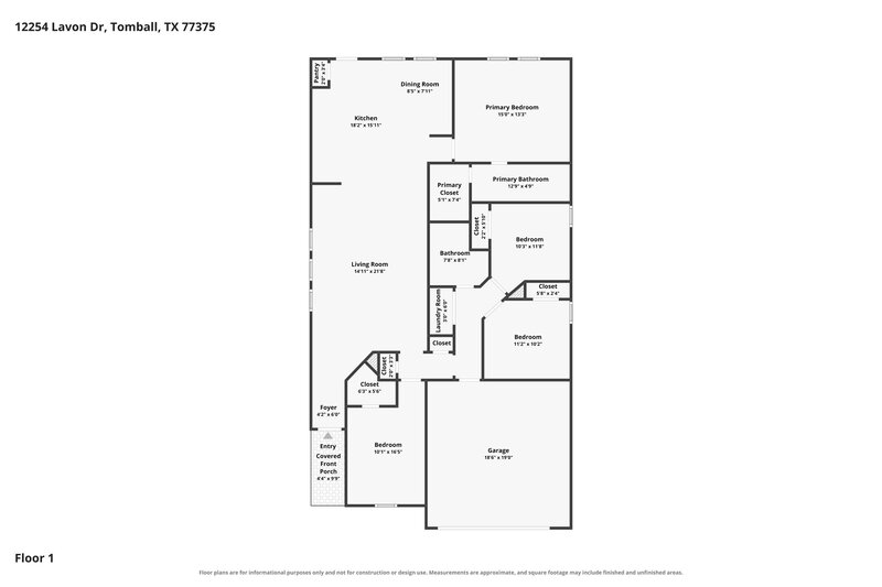 2,030/Mo, 12254 Lavon Dr Tomball, TX 77375 Floor Plan View