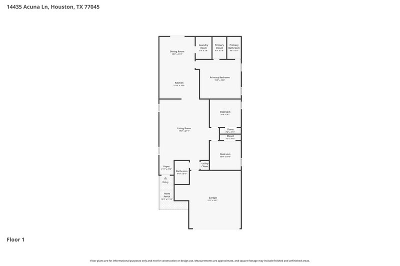 1,735/Mo, 14435 Acuna Ln Houston, TX 77045 Floor Plan View
