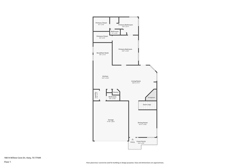 2,190/Mo, 18614 Willow Cove Dr Katy, TX 77449 Floor Plan View