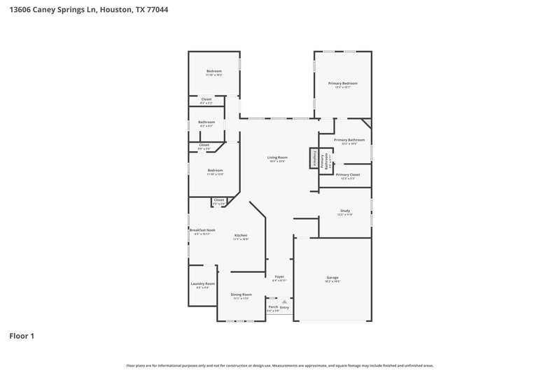 2,415/Mo, 13606 Caney Springs Ln Houston, TX 77044 Floor Plan View