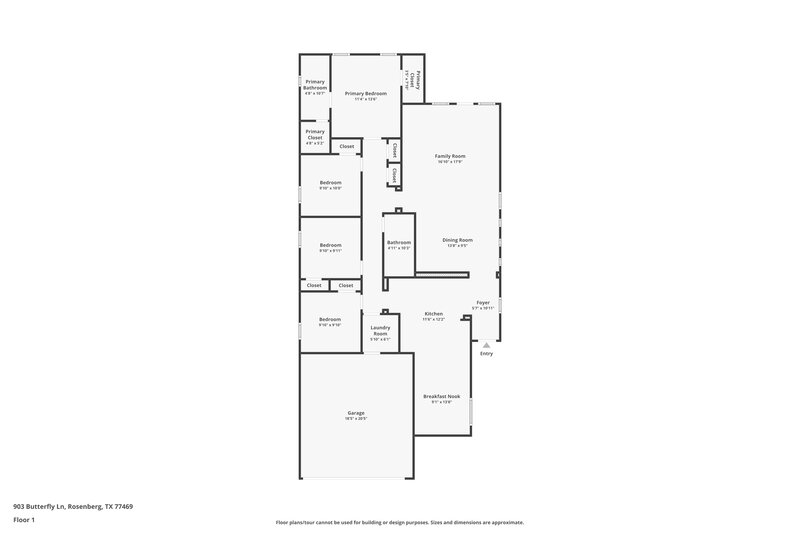 2,235/Mo, 903 Butterfly Ln Rosenberg, TX 77469 Floor Plan View