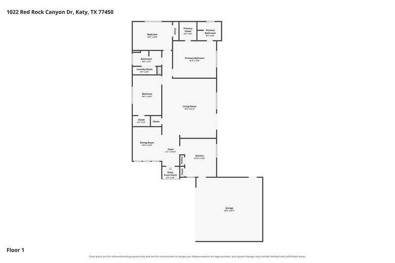 1,840/Mo, 1022 Red Rock Canyon Dr Katy, TX 77450 Floor Plan View