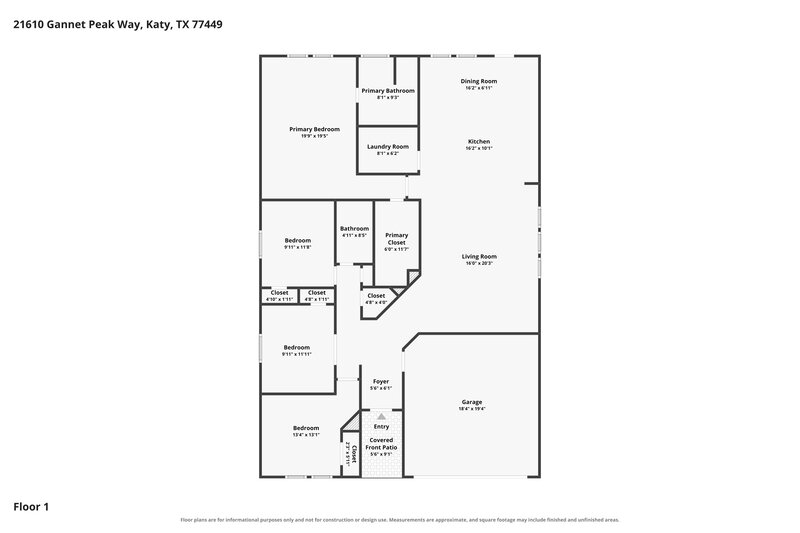 1,910/Mo, 21610 Gannet Peak Way Katy, TX 77449 Floor Plan View