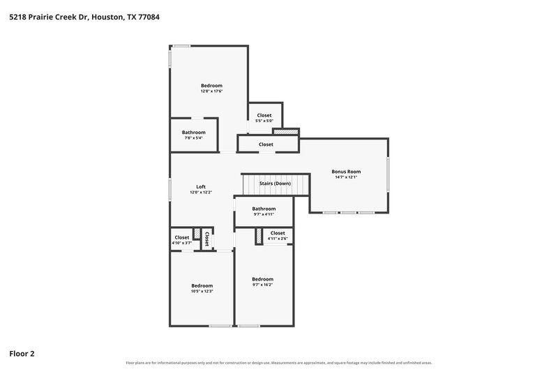 2,480/Mo, 5218 Prairie Creek Dr Houston, TX 77084 Floor Plan View