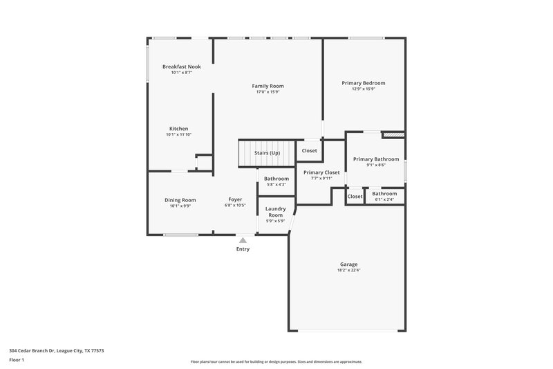 2,375/Mo, 304 Cedar Branch Dr League City, TX 77573 Floorplan View