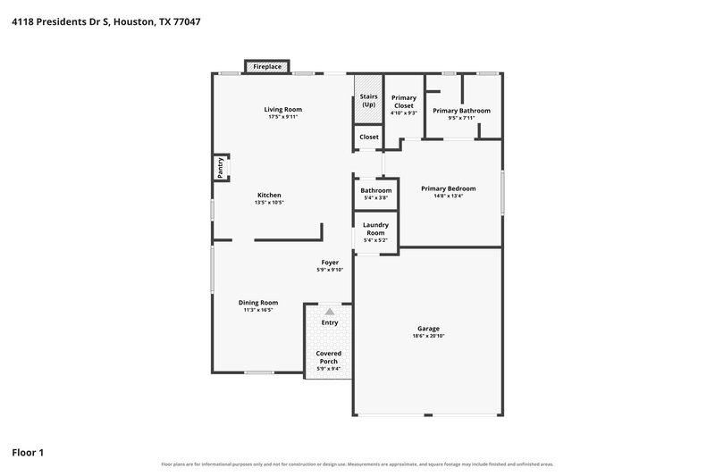 2,225/Mo, 4118 Presidents Dr S Houston, TX 77047 Floor Plan View