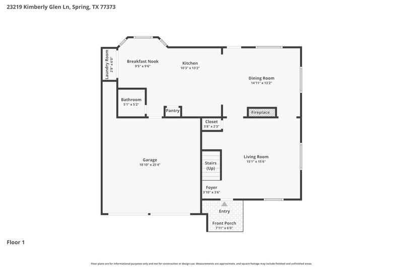 1,890/Mo, 23219 Kimberly Glen Ln Spring, TX 77373 Floor Plan View