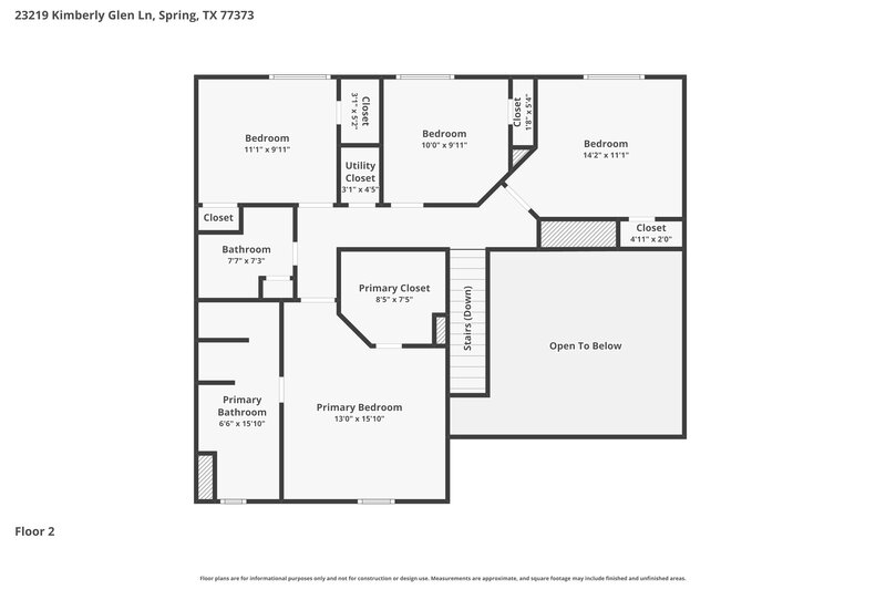 1,890/Mo, 23219 Kimberly Glen Ln Spring, TX 77373 Floor Plan View 2