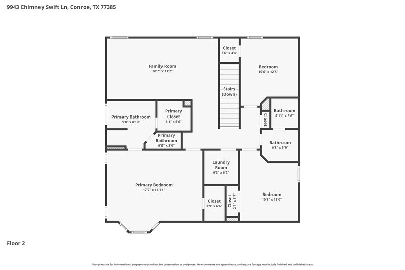 0/Mo, 9943 Chimney Swift Ln Conroe, TX 77385 Floor Plan View 2