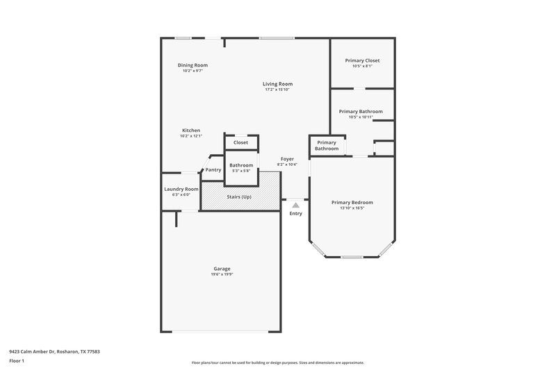 2,090/Mo, 9423 Calm Amber Dr Rosharon, TX 77583 Floor Plan View