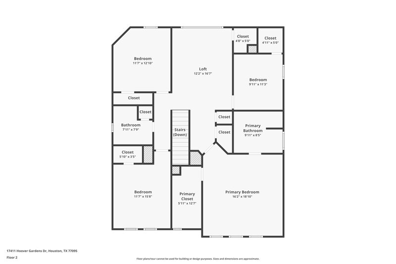 2,470/Mo, 17411 Hoover Gardens Dr Houston, TX 77095 Floor Plan View 2