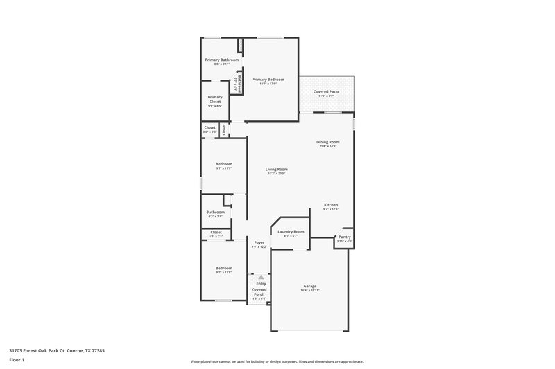 1,910/Mo, 31703 Forest Oak Park Ct Conroe, TX 77385 Floor Plan View
