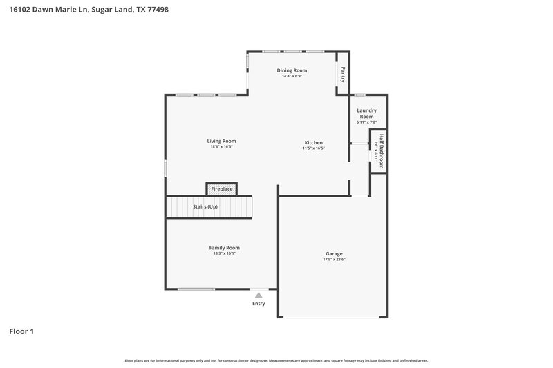 1,940/Mo, 16102 Dawn Marie Ln Sugar Land, TX 77498 Floorplan View