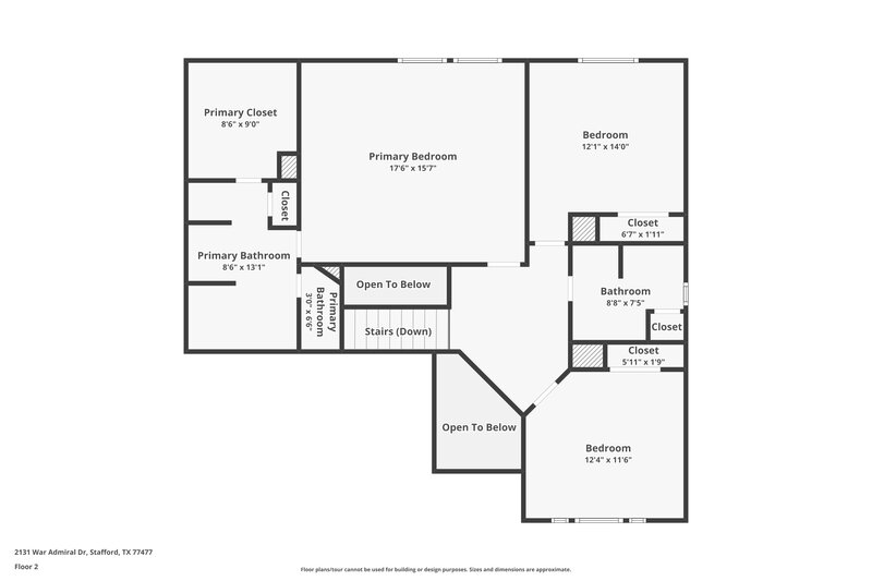 2,055/Mo, 2131 War Admiral Dr Stafford, TX 77477 Floor Plan View 2