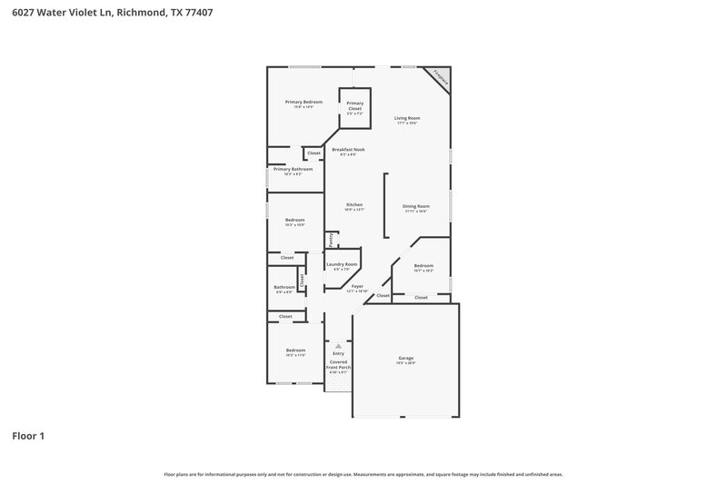 1,895/Mo, 6027 Water Violet Ln Richmond, TX 77407 Floor Plan View