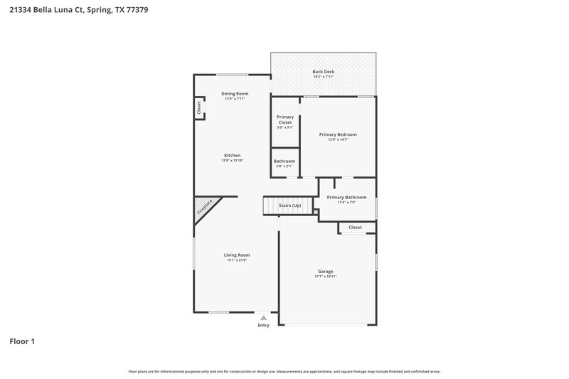 2,275/Mo, 21334 Bella Luna Ct Spring, TX 77379 Floorplan View