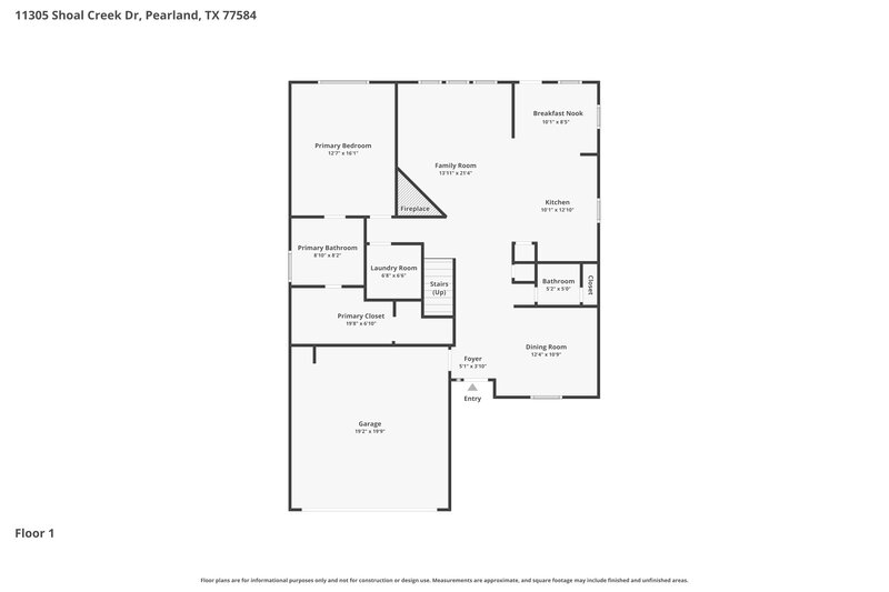 2,500/Mo, 11305 Shoal Creek Dr Pearland, TX 77584 Floor Plan View