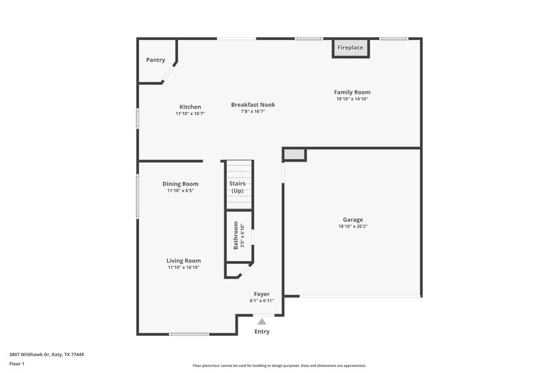 2,150/Mo, 3807 Wildhawk Dr Katy, TX 77449 Floor Plan View