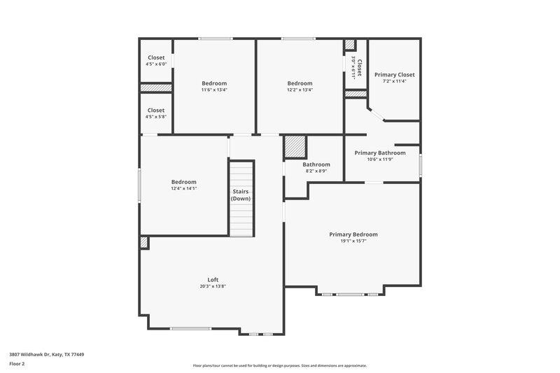 2,150/Mo, 3807 Wildhawk Dr Katy, TX 77449 Floor Plan View 2