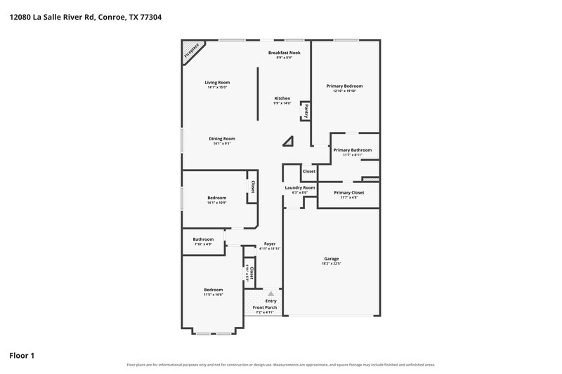 1,735/Mo, 12080 La Salle River Rd Conroe, TX 77304 Floorplan View
