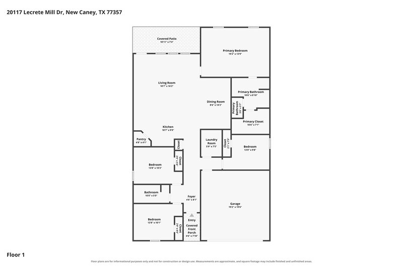 1,840/Mo, 20117 Lecrete Mill Dr New Caney, TX 77357 Floor Plan View
