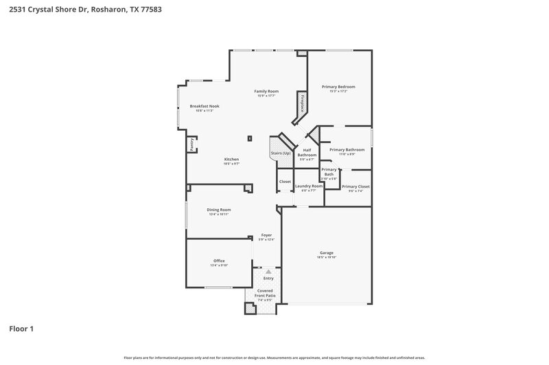 2,435/Mo, 2531 Crystal Shore Dr Rosharon, TX 77583 Floorplan View 2