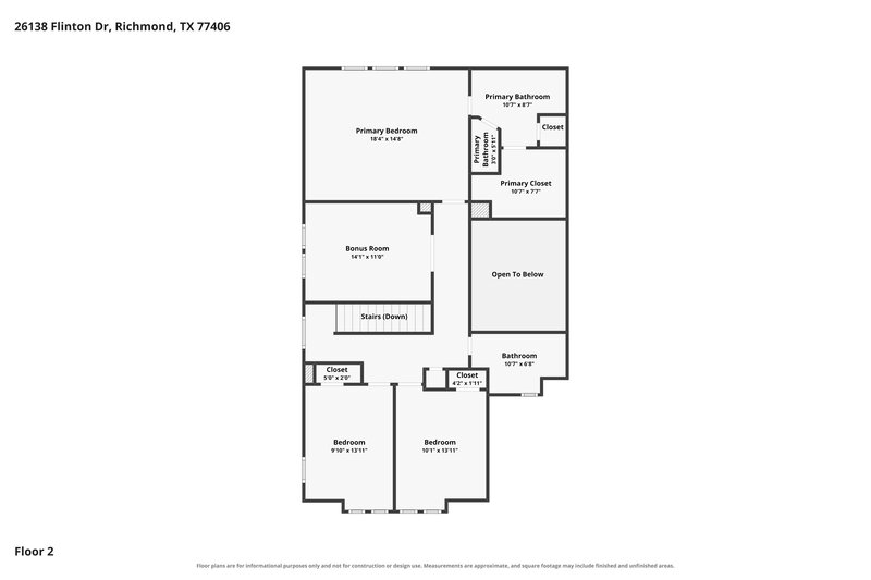 2,475/Mo, 26138 Flinton Dr Richmond, TX 77406 Floor Plan View 2