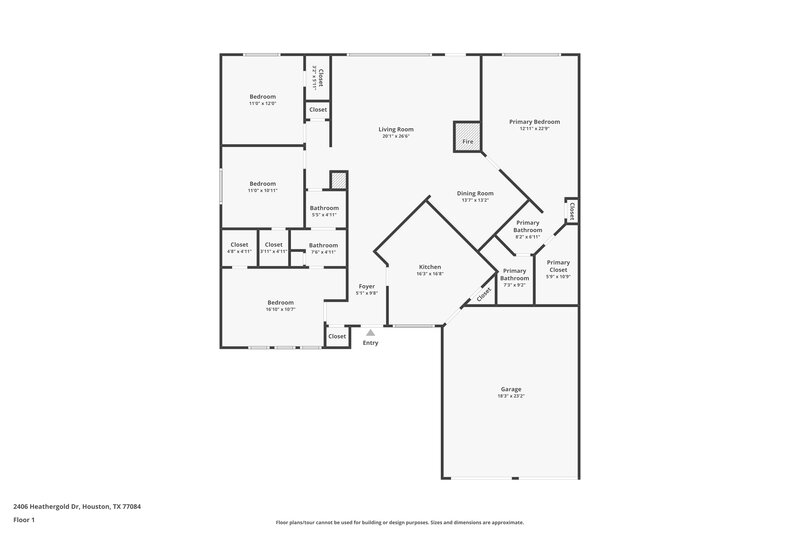 1,785/Mo, 2406 Heathergold Dr Houston, TX 77084 Floorplan View