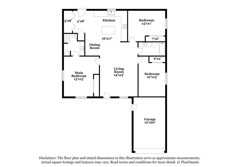 2,135/Mo, 425 N 7th St La Porte, TX 77571 Floor Plan View