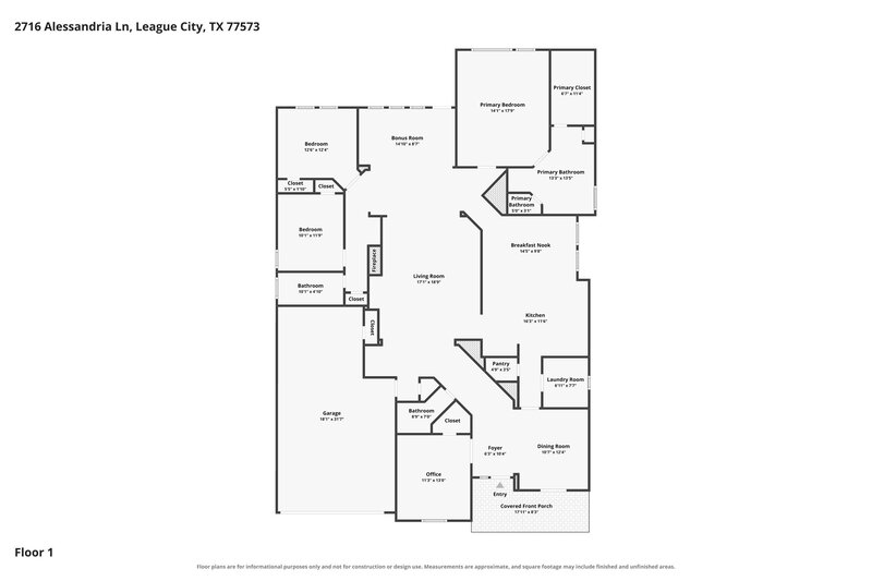 2,585/Mo, 2716 Alessandria Ln League City, TX 77573 Floor Plan View