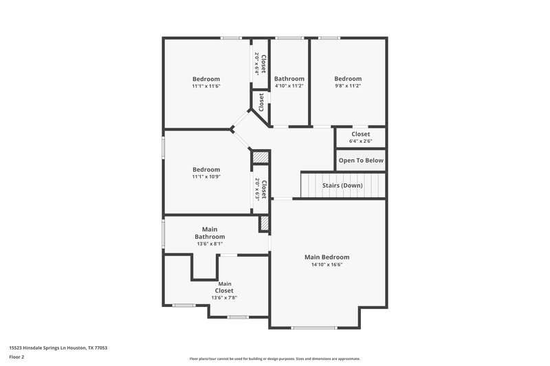 2,190/Mo, 15523 Hinsdale Springs Ln Houston, TX 77053 Floor Plan View 2