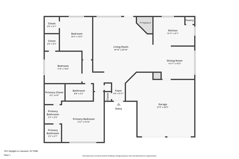 1,775/Mo, 7411 Skylight Ln Houston, TX 77095 Floor Plan View
